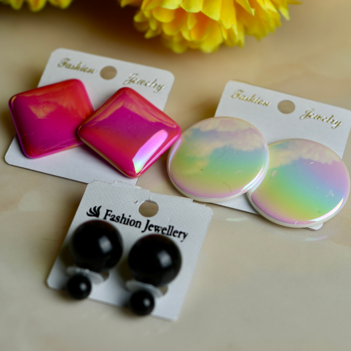 Dlush Acrylic Circle & Square Earrings | Buy Combo