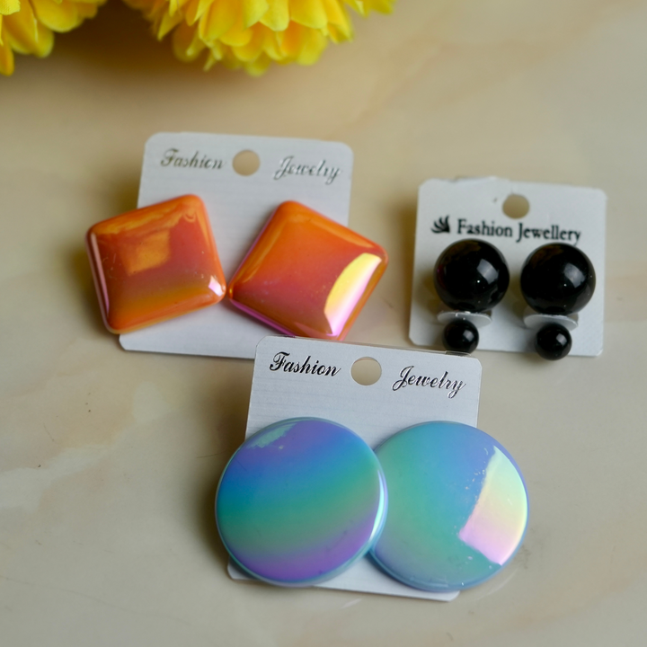 Dlush Acrylic Circle & Square Earrings | Buy Combo
