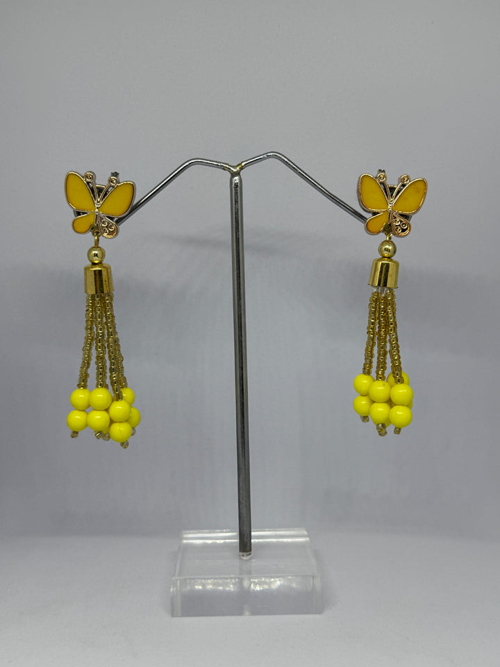 Korean Butterfly Earrings for Girls and Women | Red and Yellow Combo