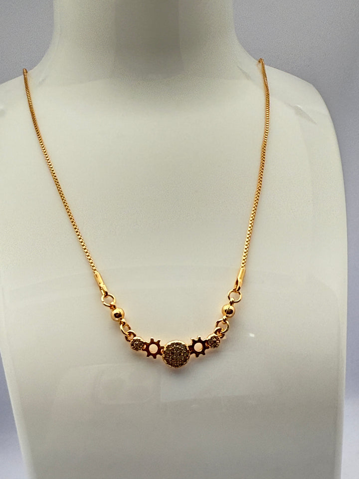Dlush Gold Plated Chain with Pendent | Luxury Chain Set
