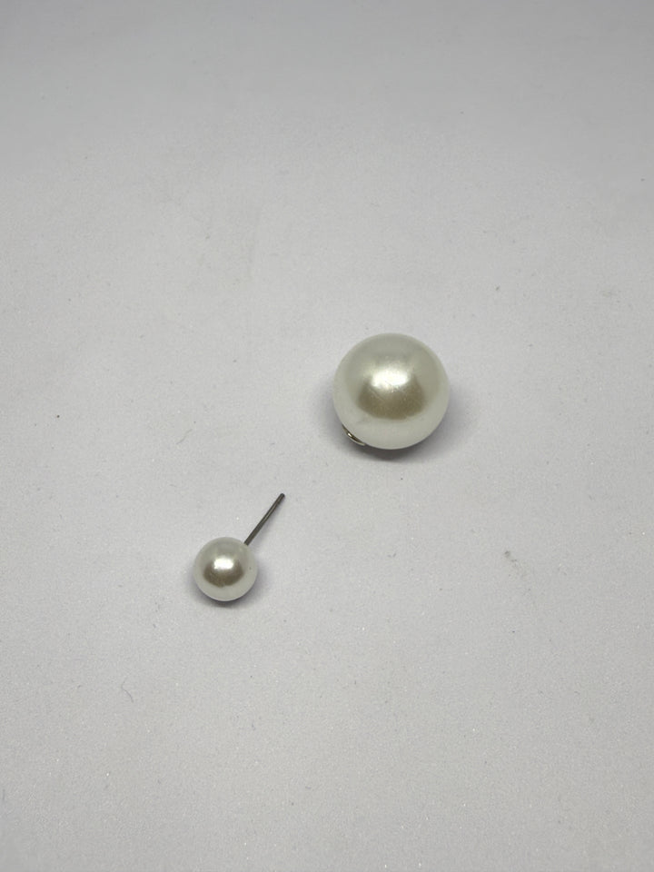 Dlush Classic Pearl Stud Earrings | Elegant Everyday Wear | Black and White Combo